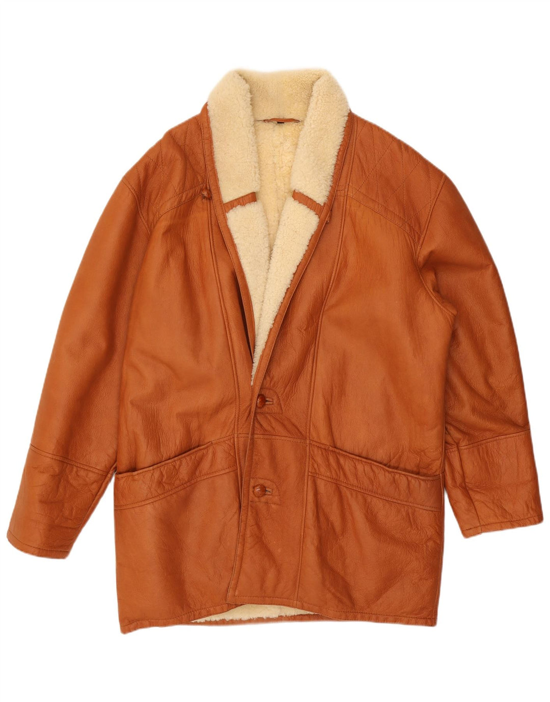 Ανδρικό παλτό VINTAGE Shearling IT 50 Large Brown Shearling