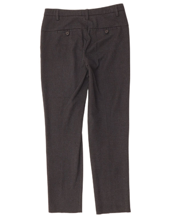 BENETTON Γυναικείο Slim Suit Παντελόνι UK 6 XS W28 L27 Μαύρο Houndstooth