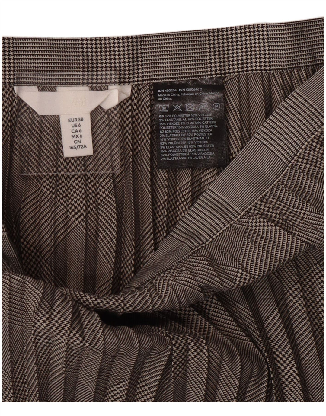 H&M γυναικεία φούστα πλισέ με μαχαίρι EU 38 Medium W28 Grey Houndstooth Polyester