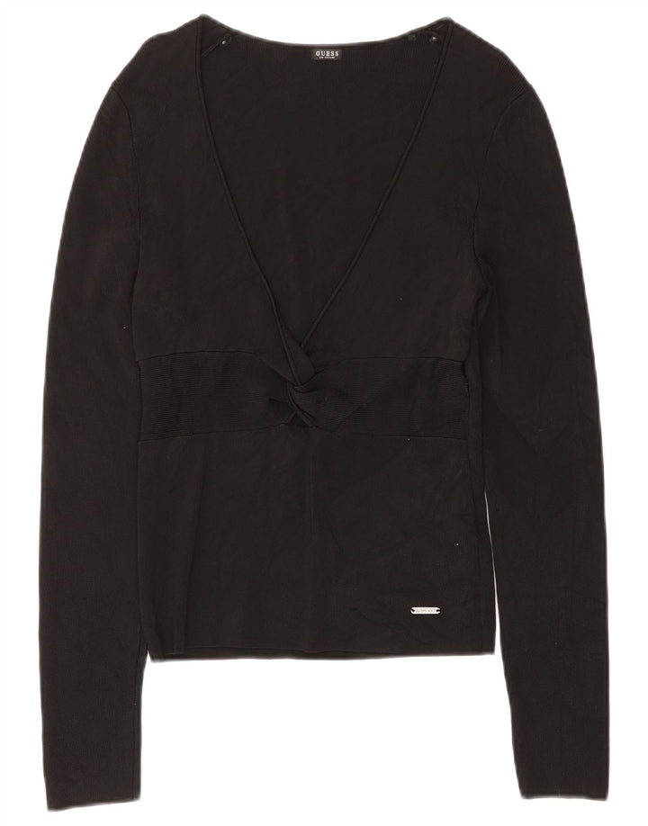 Guess Γυναικείο τοπ μακρυμάνικο UK 12 Medium Black Rayon