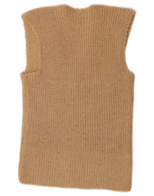 VINTAGE Γυναικείο Γιλέκο Tank Top UK 12 Medium Beige
