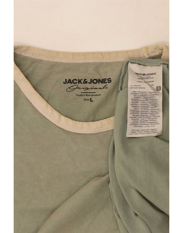 Jack & Jones Ανδρικό T-Shirt Top μεγάλο πράσινο βαμβακερό