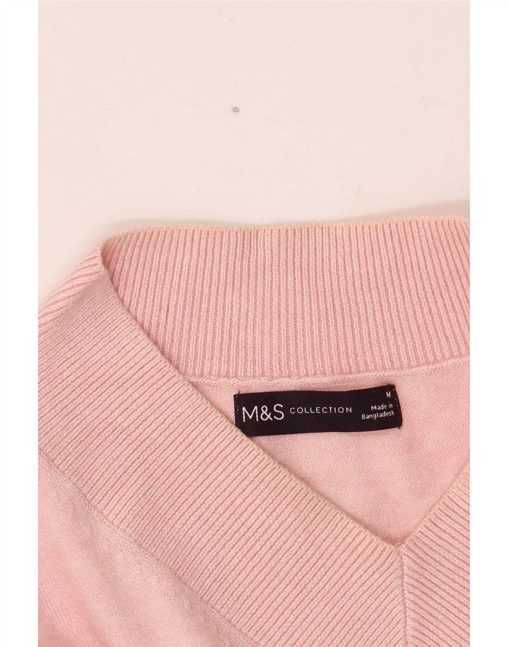 Marks & Spencer Γυναικείο πουλόβερ με λαιμόκοψη μεγάλου μεγέθους UK 14 Μεσαίο ροζ
