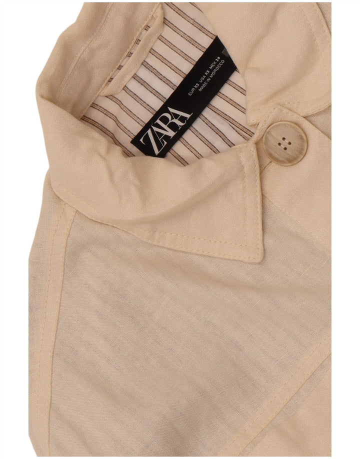 Zara Womens Crop Oversized Bomber Jacket UK 6 XS Off White
