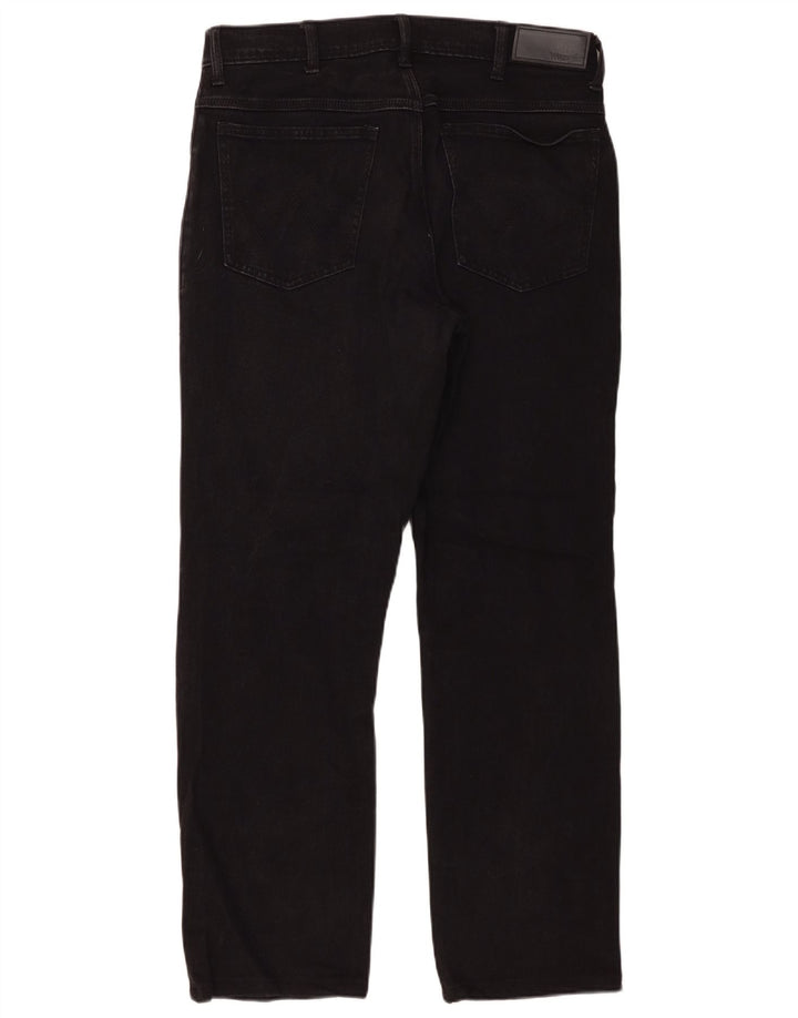 Ανδρικό τζιν Wrangler ίσιο W34 L29 μαύρο βαμβακερό