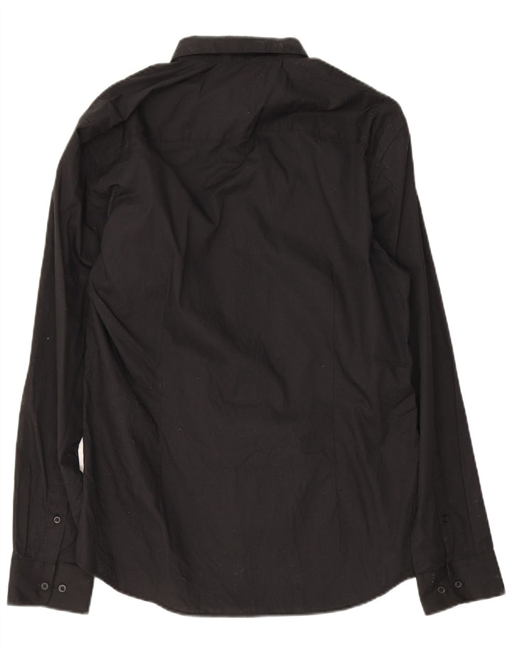 Jack & Jones Ανδρικό πουκάμισο μεγάλο μαύρο βαμβακερό