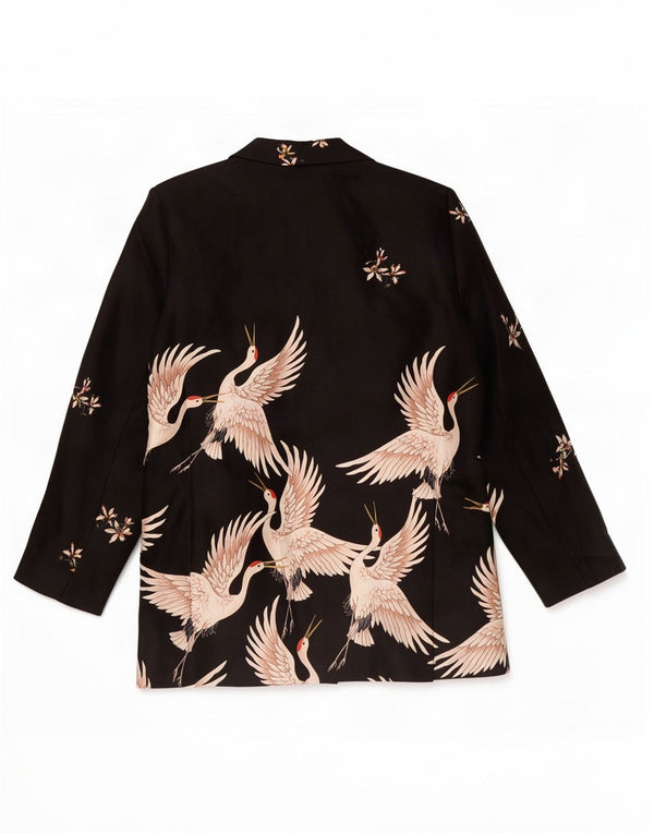 Zara Γυναικεία Abstract Pattern Cardigan Top UK 14 Medium Black Polyester