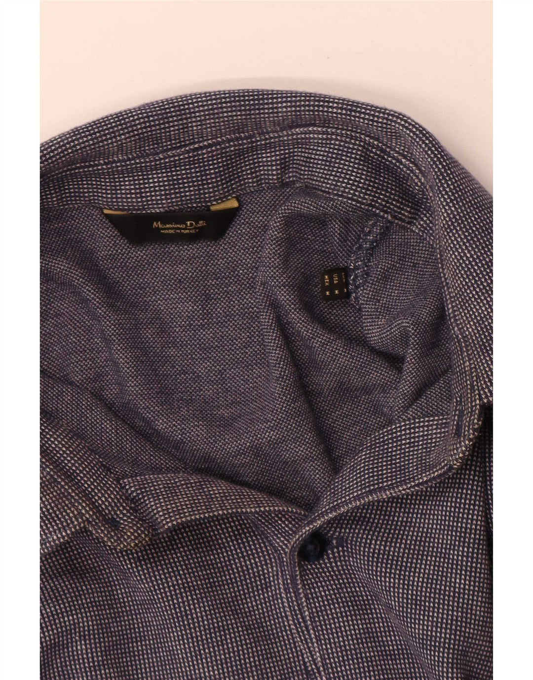 Ανδρικό μακρυμάνικο μπλουζάκι πόλο Massimo Dutti, μεσαίο μπλε ναυτικό