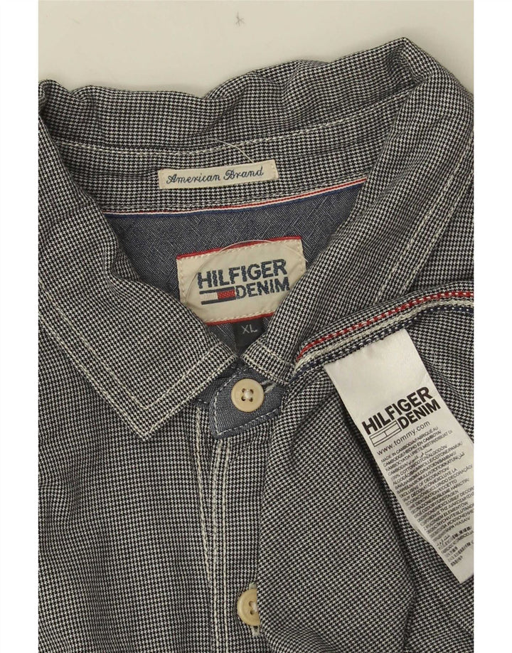 Ανδρικό πουκάμισο Tommy Hilfiger XL Γκρι βαμβακερό Houndstooth