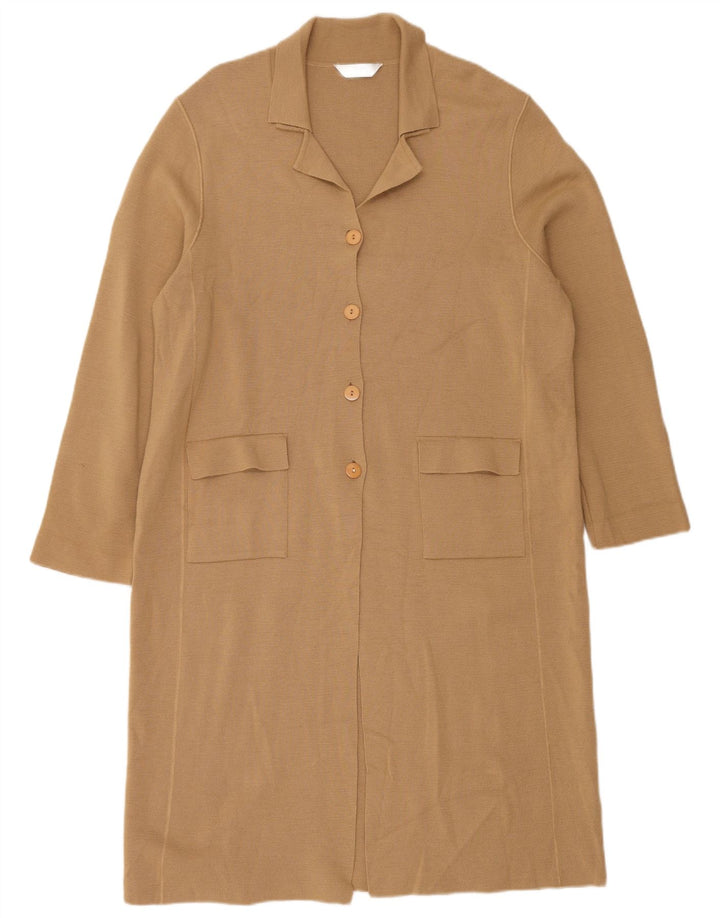 Marks & Spencer Γυναικείο πουλόβερ Longline Cardigan UK 12 Medium Beige