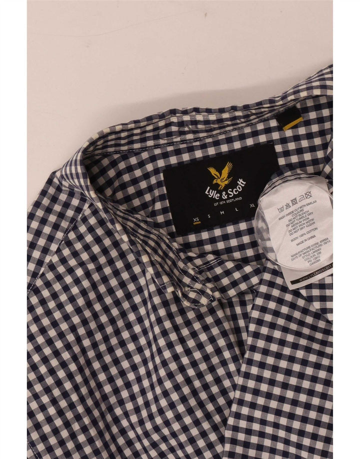 Ανδρικό πουκάμισο Lyle & Scott XS Blue Gingham Cotton