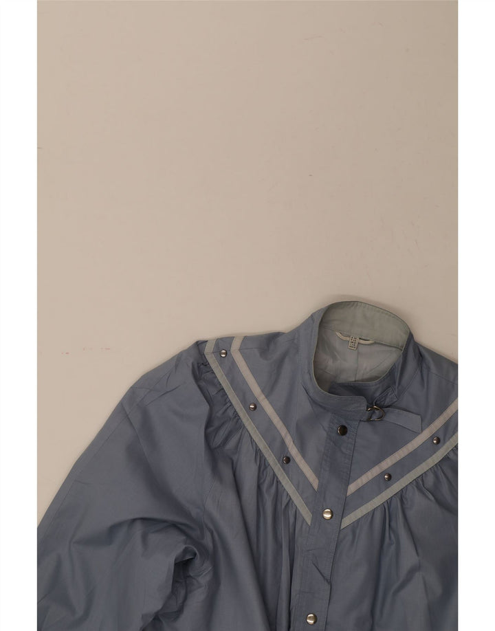 VINTAGE Womens Raincoat UK 12 Medium Blue Vintage Vintage and Second-Hand Vintage from Messina Hembry 