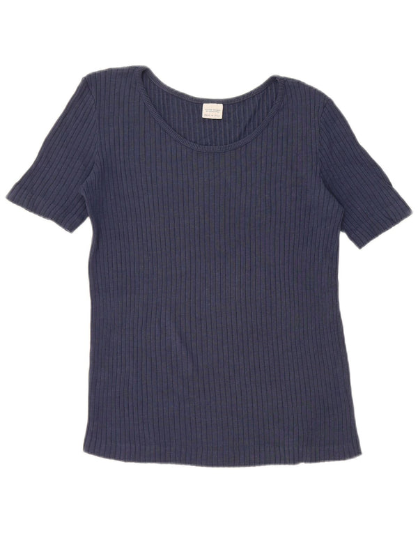 Benetton Γυναικείο T-Shirt Top UK 12 Medium Navy Blue
