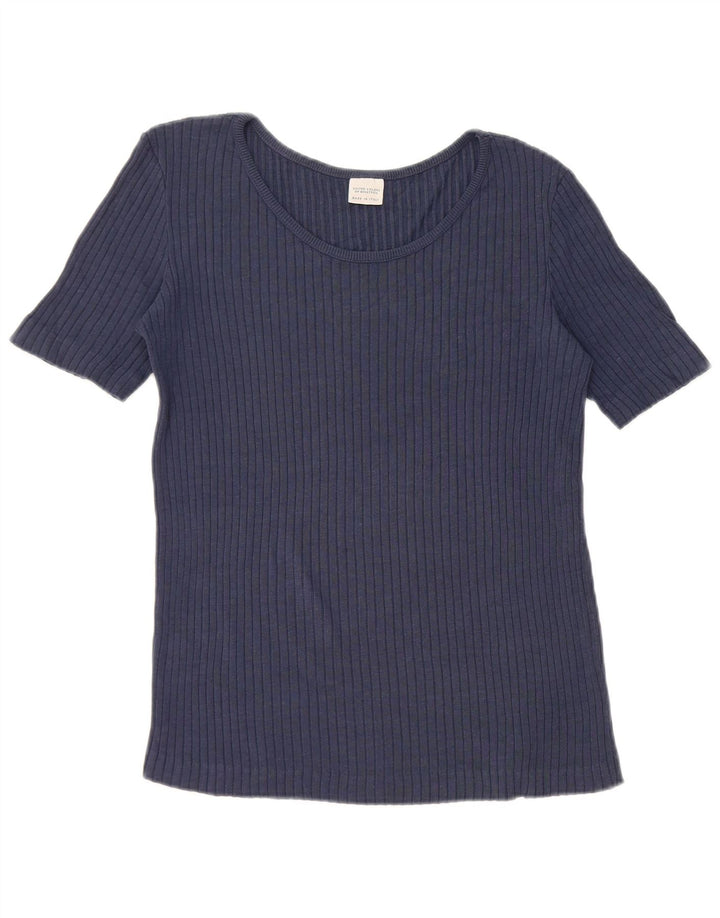 Benetton Γυναικείο T-Shirt Top UK 12 Medium Navy Blue