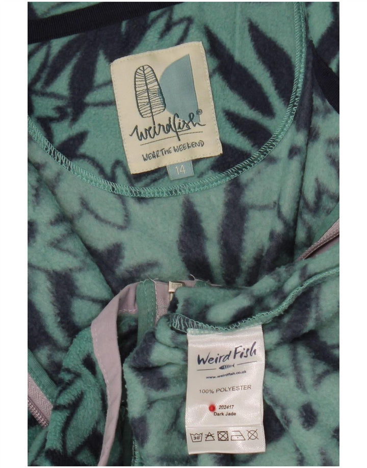 Weird Fish Γυναικείο Fleece Jacket UK 14 Large Green Floral Polyester