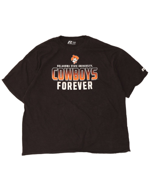 Russell Athletic Mens Oklahoma State Cowboys Graphic T-shirt Top 3XL Μαύρο