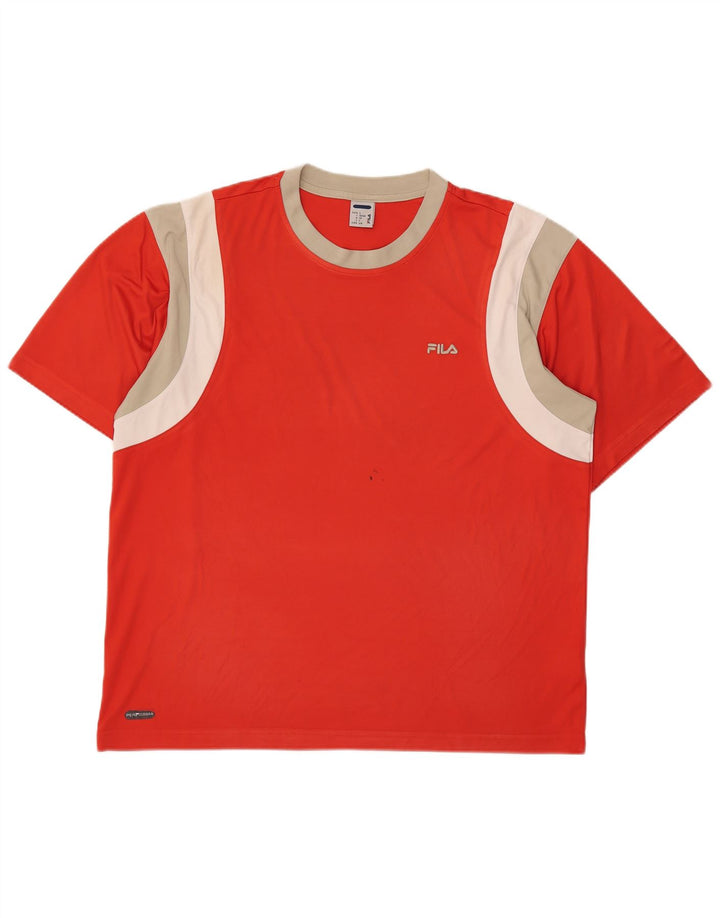 Ανδρικό T-Shirt Fila Top IT 52/54 Μεγάλο κόκκινο χρώμα πολυεστέρα