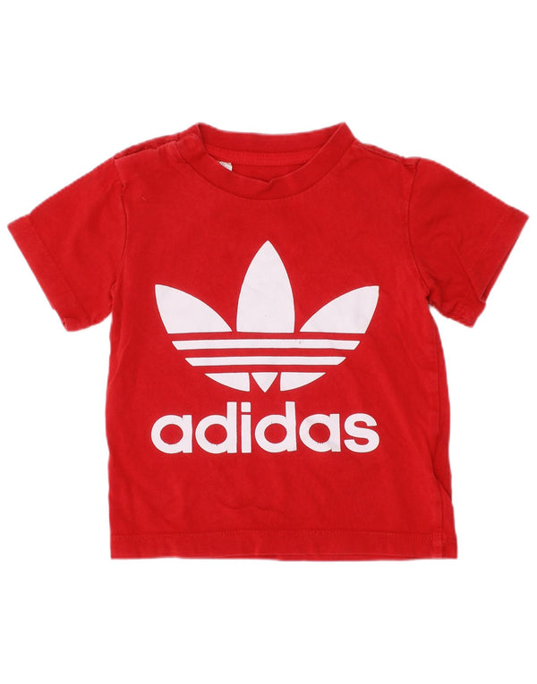 Γραφικό μπλουζάκι Adidas Baby Boys Top 12-18 μηνών κόκκινο βαμβακερό