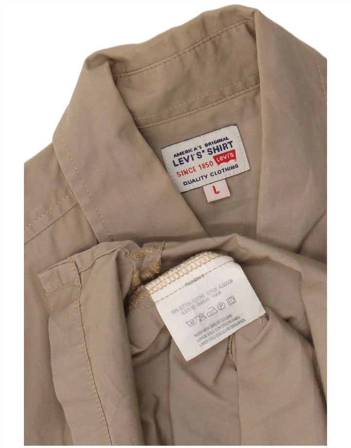 Ανδρικό κοντομάνικο πουκάμισο Levi's μεγάλο μπεζ βαμβακερό