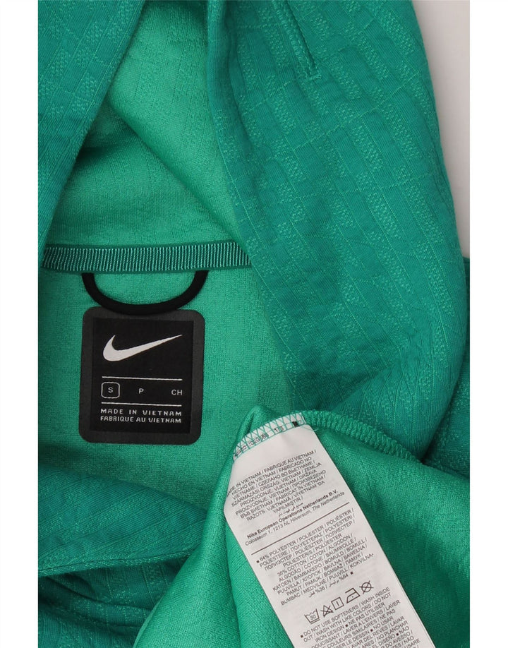 Γυναικεία NIKE Crop Hoodie Jumper UK 10 Small Green Polyester
