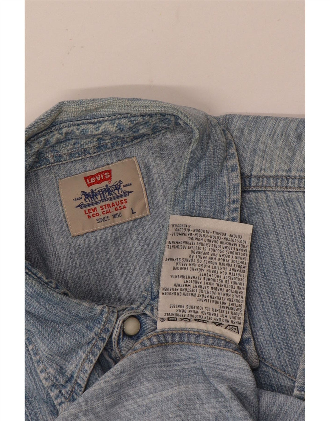 Ανδρικό τζιν πουκάμισο Levi's μεγάλο μπλε βαμβακερό ρίγες