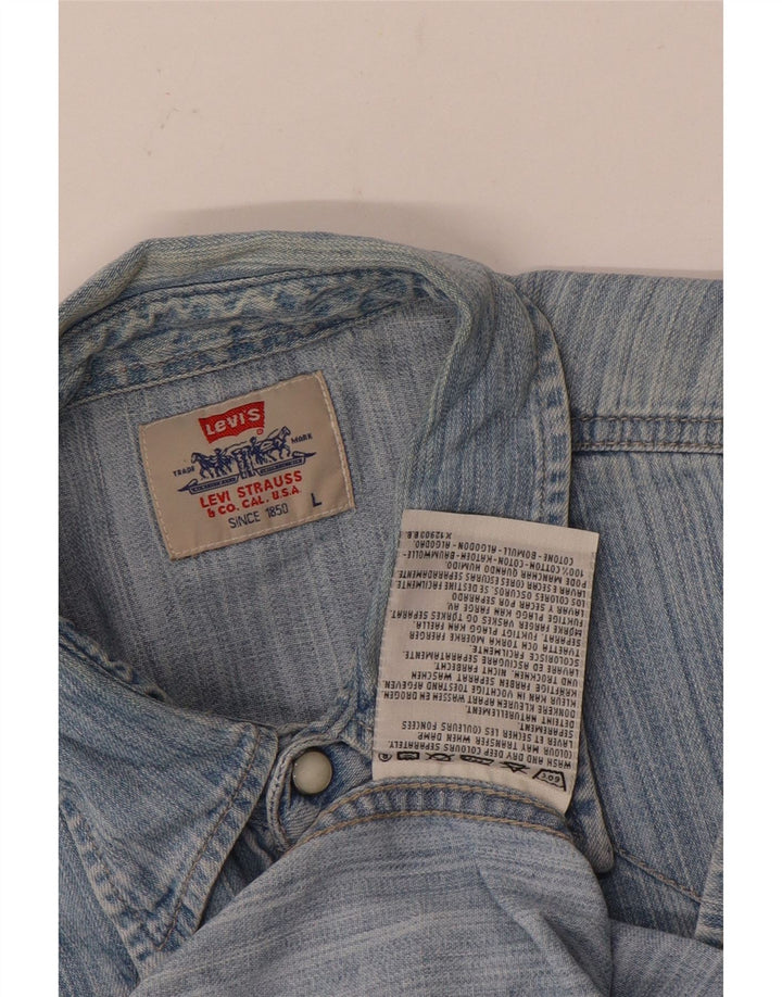 Ανδρικό τζιν πουκάμισο Levi's μεγάλο μπλε βαμβακερό ρίγες