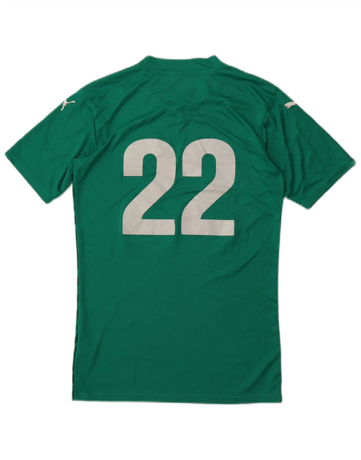 Ανδρικό γραφικό μπλουζάκι PUMA τοπ Μικρό πράσινο γεωμετρικό πολυεστέρα