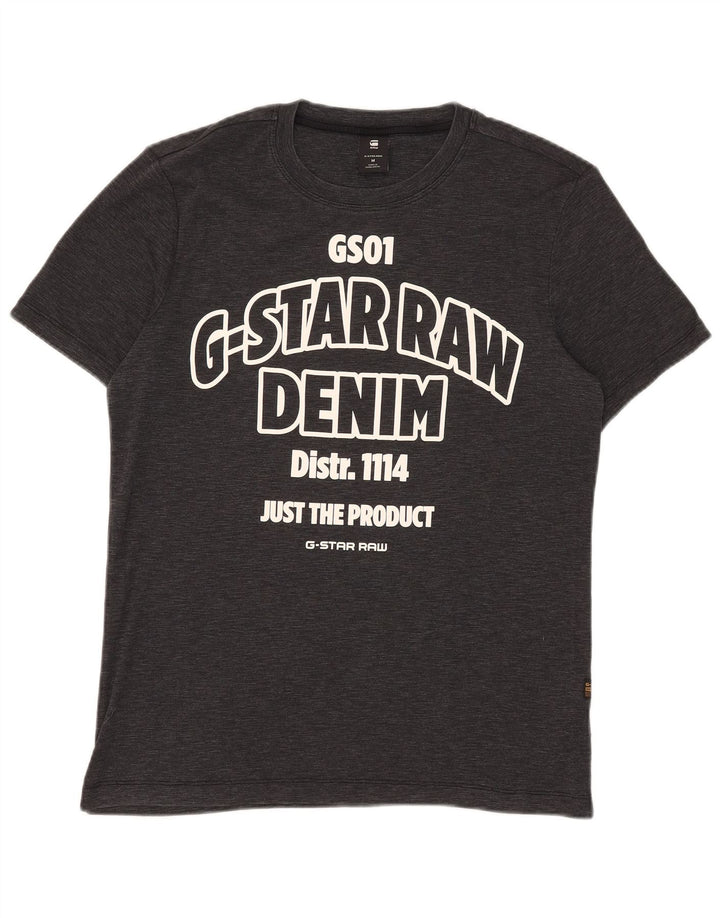 Ανδρικό γραφικό T-Shirt G-Star Top από μεσαίο μαύρο βαμβακερό
