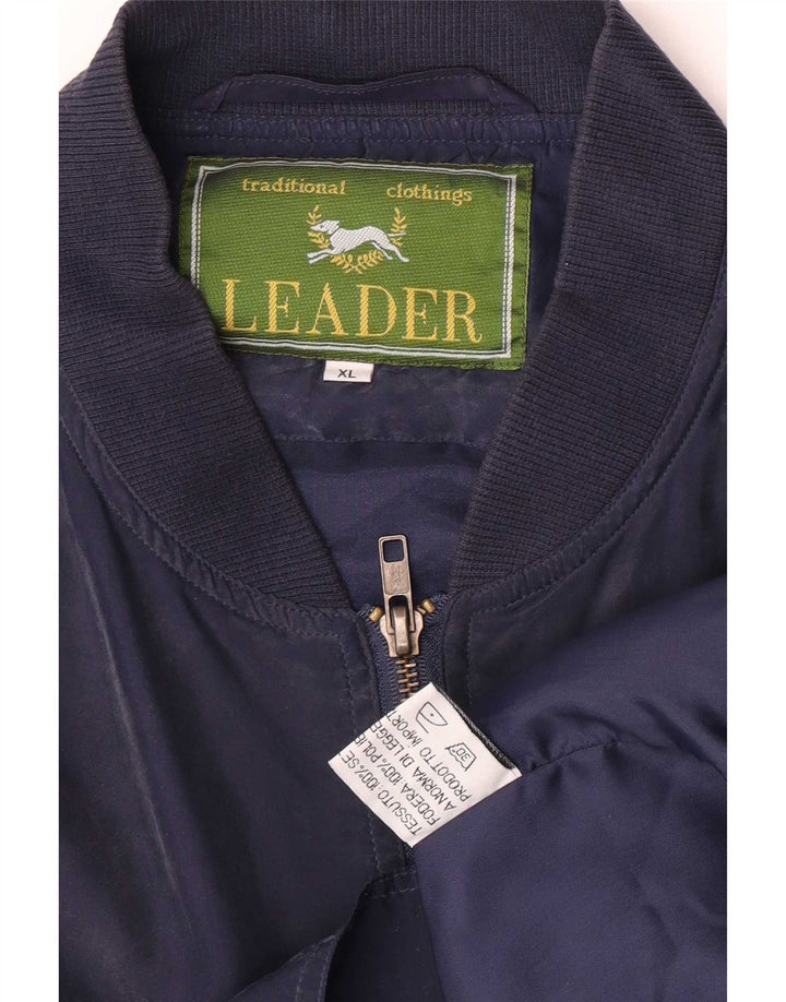Ανδρικό μπουφάν Leader Bomber UK 42 XL Navy Blue Silk