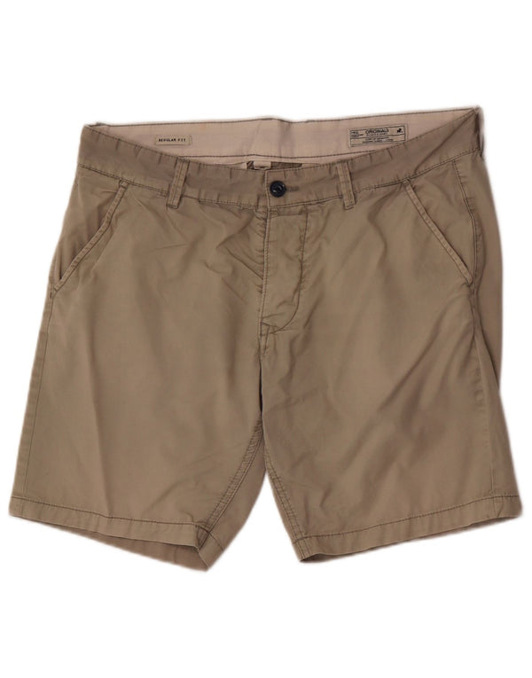 Jack & Jones Mens Regular Fit Chino Shorts Large W36  Grey Cotton
