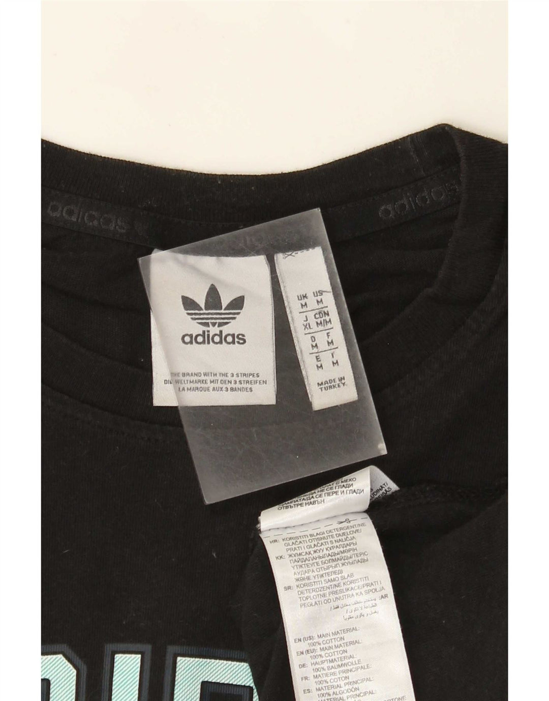 Ανδρικό γραφικό T-Shirt Adidas Top Μεσαίο μαύρο βαμβακερό