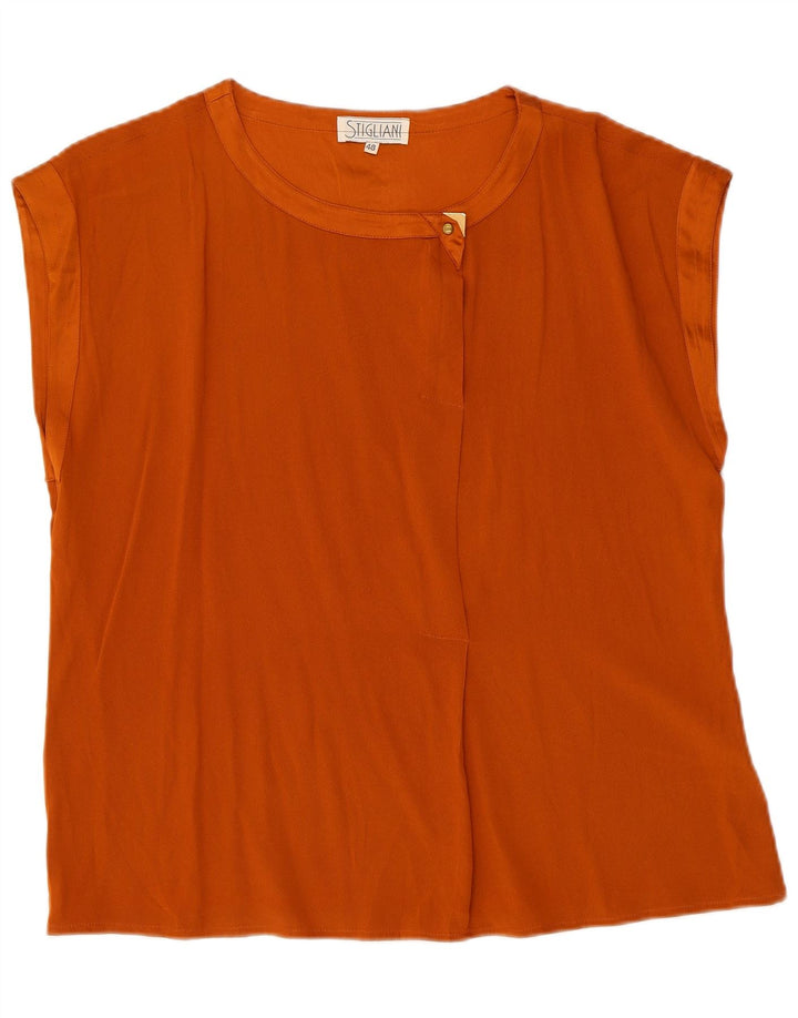 Vintage Γυναικεία Αμάνικη Μπλούζα Top IT 48 XL Orange Acetate