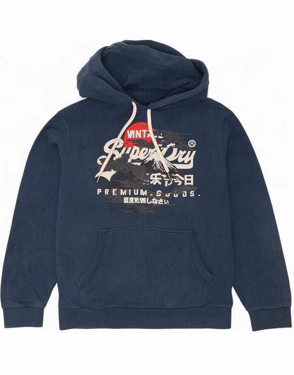 Superdry Ανδρικό Vintage Graphic Hoodie Jumper XL Navy Blue Cotton