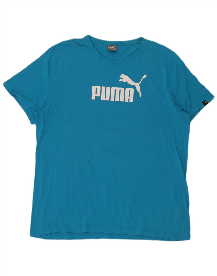 Ανδρικό γραφικό μπλουζάκι Puma 2XL Μπλε βαμβακερό
