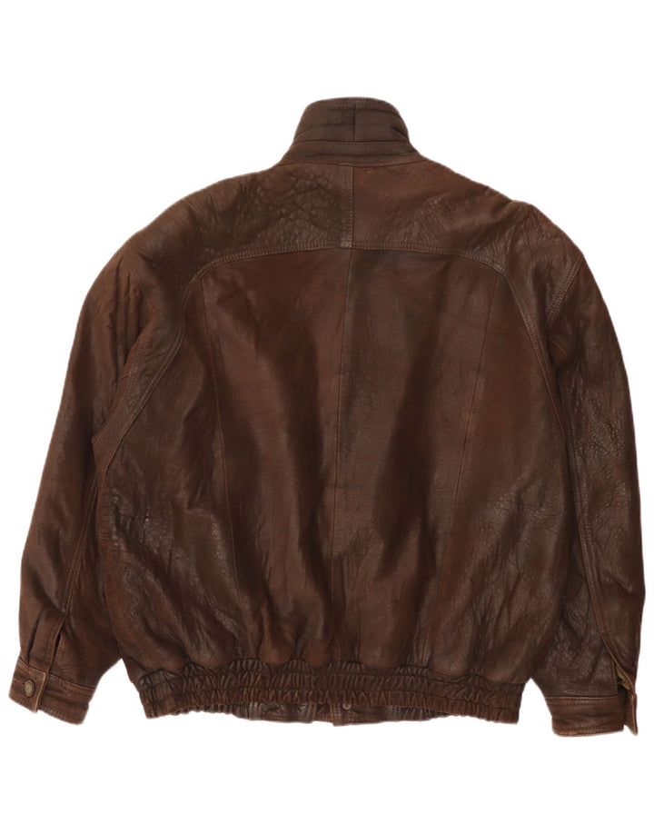 Vintage Ανδρικό Δερμάτινο Μπουφάν IT 52 XL Καφέ