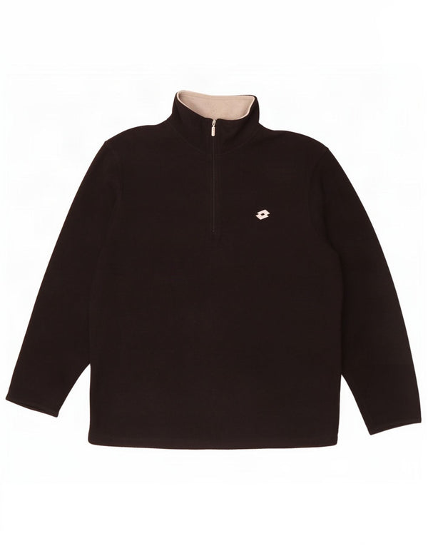 Lotto Mens Zip Neck Fleece Jumper Μεσαίο Μαύρο