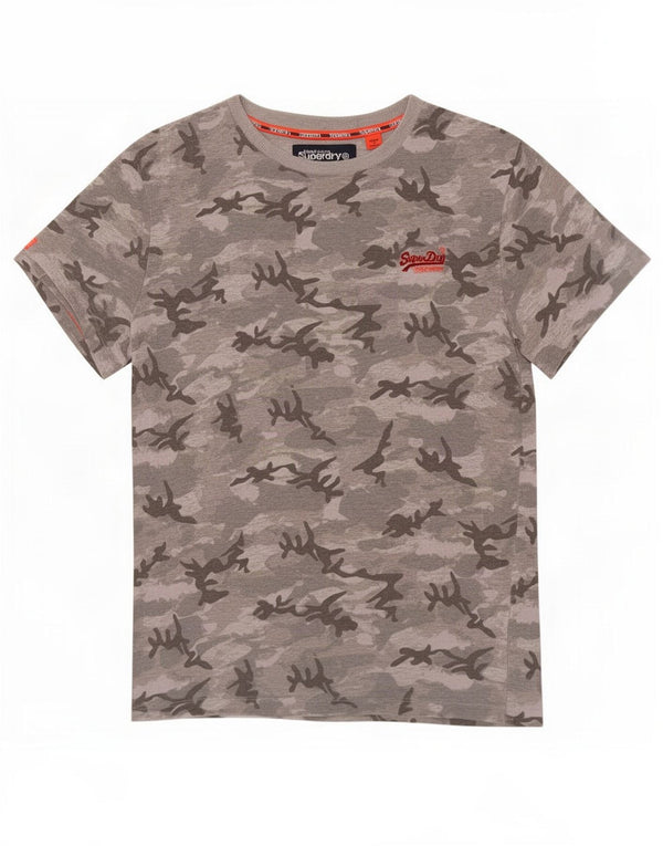 Superdry Ανδρικό T-Shirt Top XS Γκρι βαμβακερό καμουφλάζ