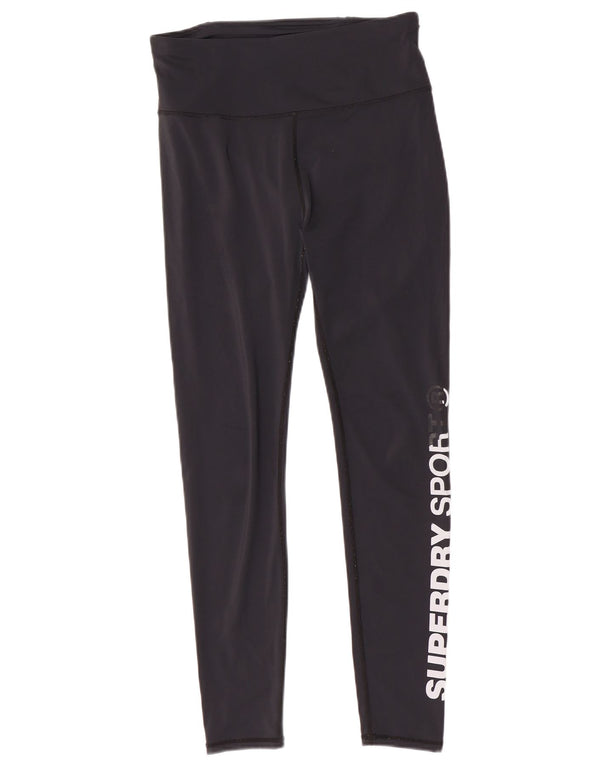 Γυναικεία γραφικά κολάν Superdry UK 14 Medium Black Polyester