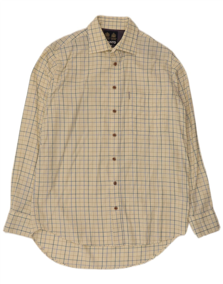 Ανδρικό πουκάμισο Musto 15 1/2 Medium Yellow Check Cotton