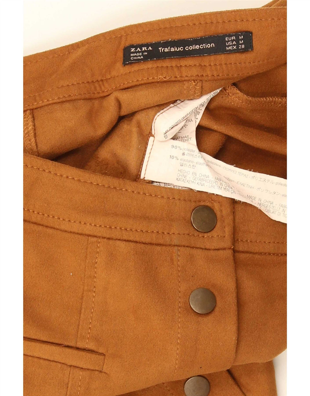 Zara Γυναικεία Μίνι Φούστα Μεσαίο W28 Καφέ Πολυεστέρας