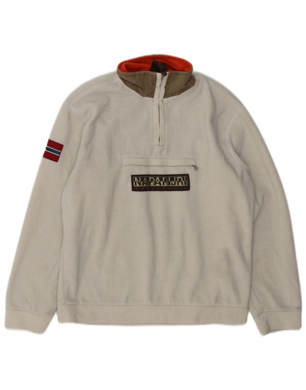 Napapijri Γυναικείο Graphic Fleece Jumper UK 14 Medium White Polyester