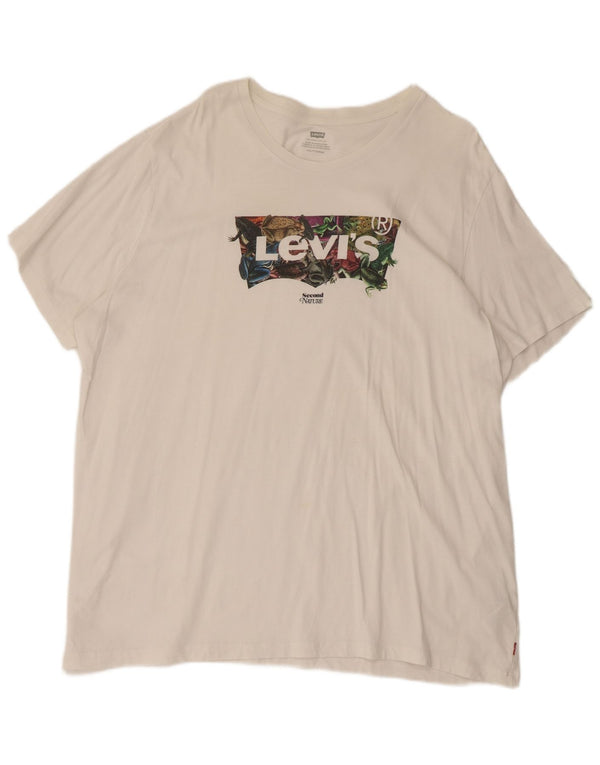 Γυναικείο γραφικό T-Shirt Levi's Top 2XL Λευκό βαμβακερό