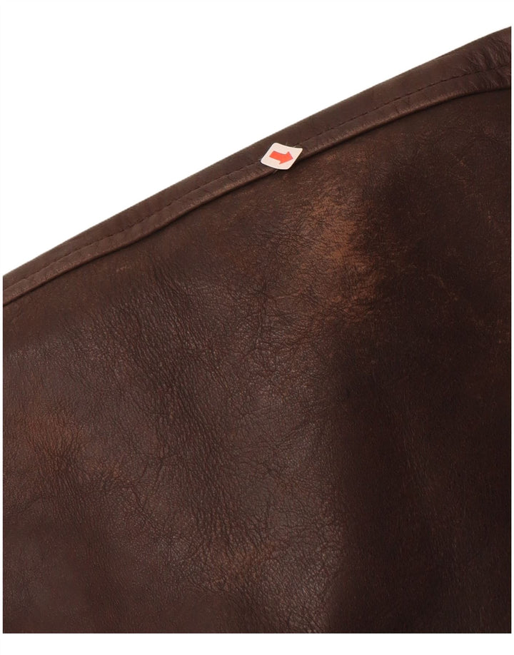 VINTAGE Ανδρικό Δερμάτινο Μπουφάν IT 44 XS Καφέ Δερμάτινο