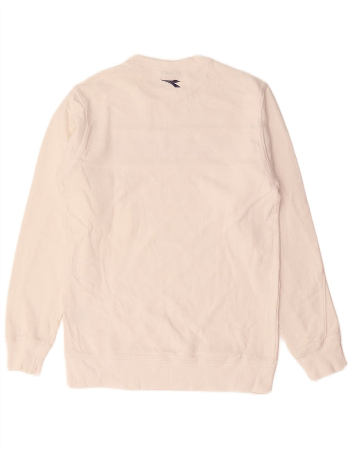 Ανδρικό γραφικό φούτερ Diadora Jumper Μικρό λευκό βαμβακερό
