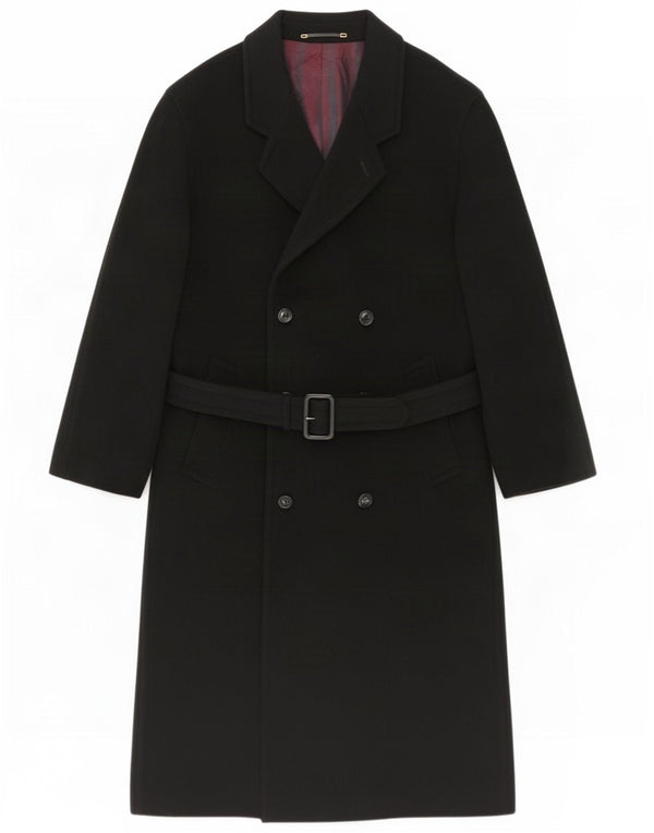 Vintage Ανδρικό Διπλό Παλτό UK 38 Medium Black Wool
