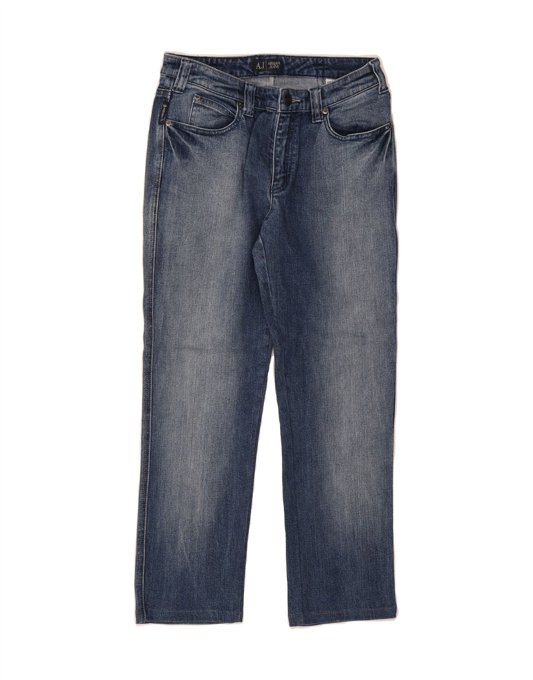 ARMANI Womens Straight Jeans W31 L27 Blue Cotton Vintage Armani and Second-Hand Armani from Messina Hembry 