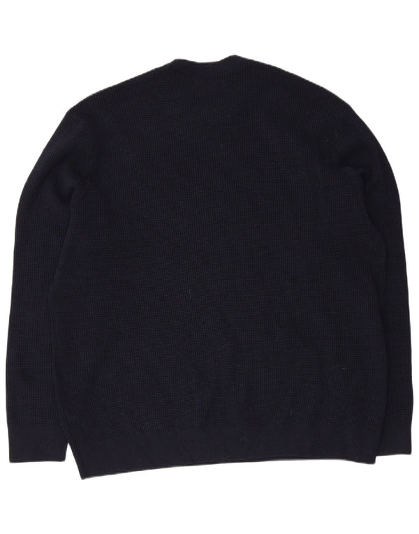 Marks & Spencer Ανδρικό πουλόβερ με λαιμόκοψη 3XL Navy Blue Polyester