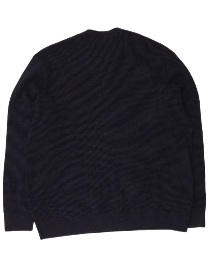 Marks & Spencer Ανδρικό πουλόβερ με λαιμόκοψη 3XL Navy Blue Polyester