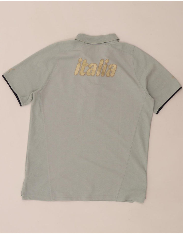 Πουκάμισο Puma Mens Italia Graphic Polo, μεσαίο μπλε βαμβακερό