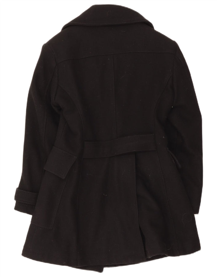 Bomb Boogie Γυναικείο παλτό με διπλό στήθος UK 10 Small Black Wool